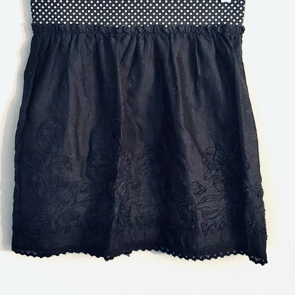 Speechless Black Embroidered Skirt with Polka Dot waistband Small - Picture 6 of 7